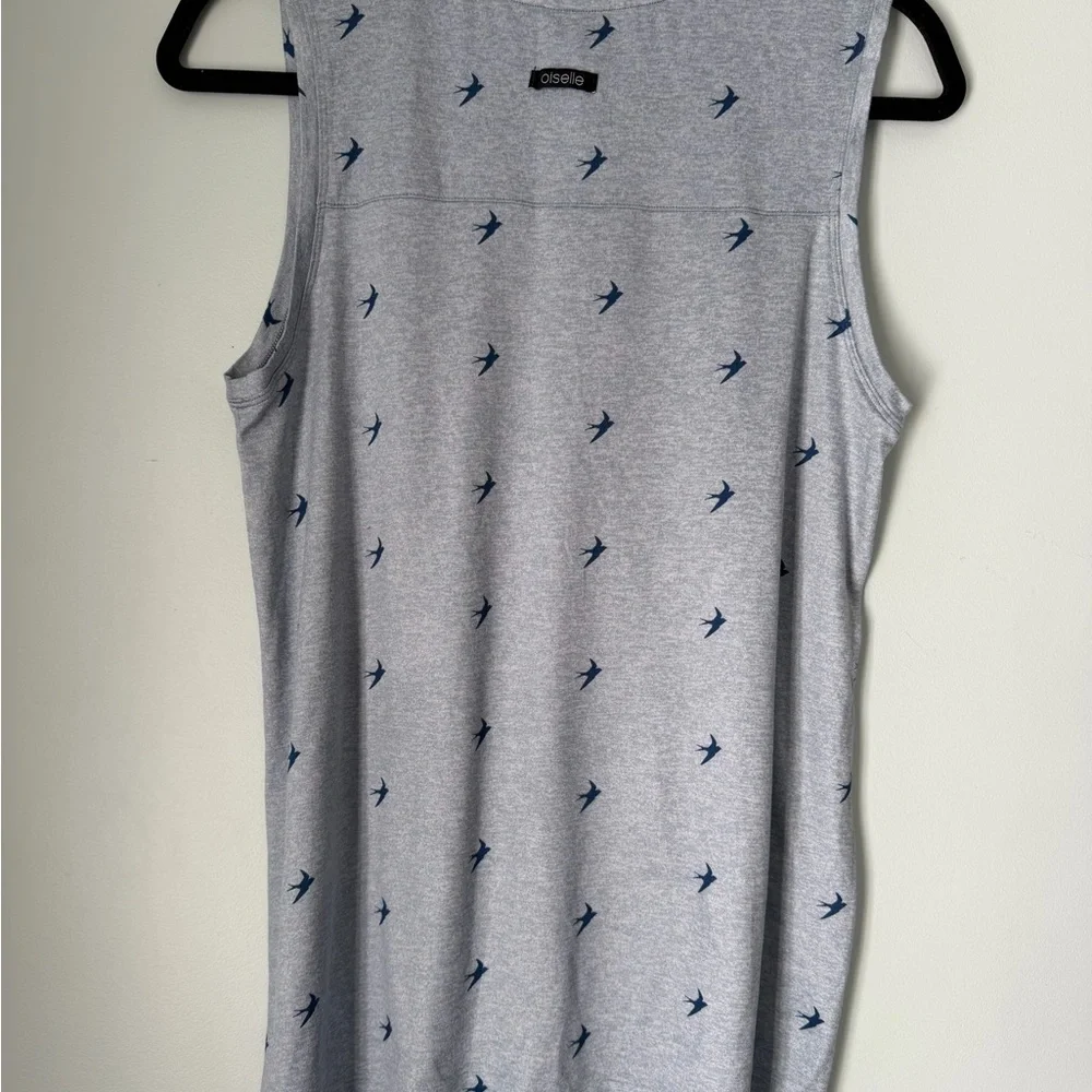 Oiselle Blue Bird Print Performance Tank Top Size 10 - Picture 2 of 7